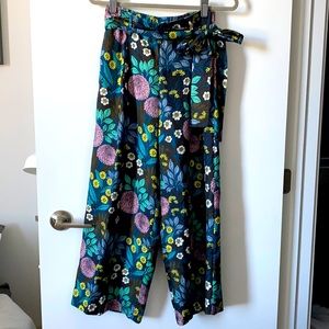 Silk Abigail Borg x J. Crew wide leg pant